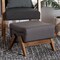 Baxton Studio Hanson Mid-Century Modern Dark Grey Fabric and Walnut Brown Finished Wood Ottoman 229-13178-ZORO - alternate 2